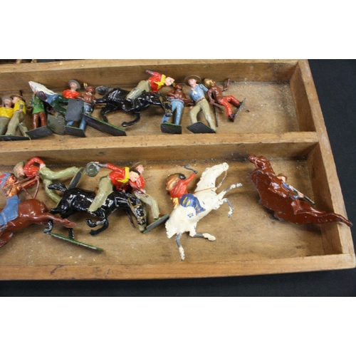 448A - Collection of over 170 mid 20th C play worn metal figures, to include Britains and Johillco, compris... 