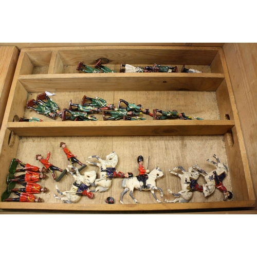 448A - Collection of over 170 mid 20th C play worn metal figures, to include Britains and Johillco, compris... 