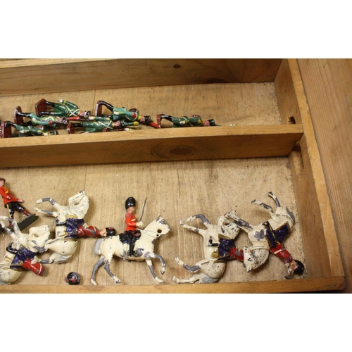 448A - Collection of over 170 mid 20th C play worn metal figures, to include Britains and Johillco, compris... 