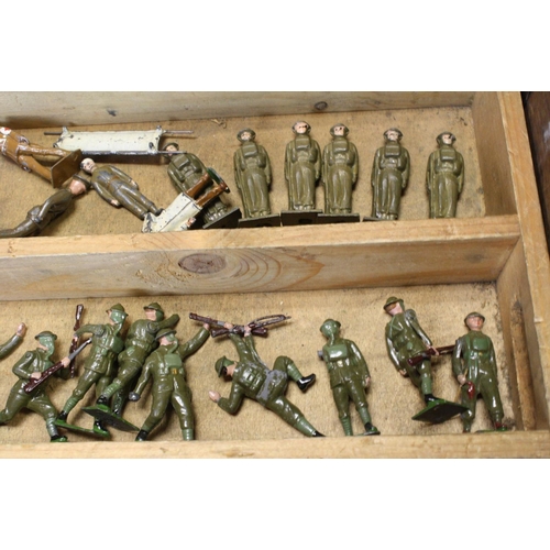 448A - Collection of over 170 mid 20th C play worn metal figures, to include Britains and Johillco, compris... 