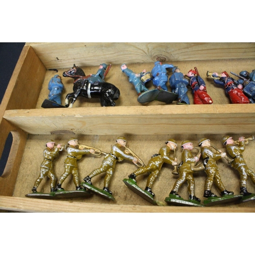 448A - Collection of over 170 mid 20th C play worn metal figures, to include Britains and Johillco, compris... 