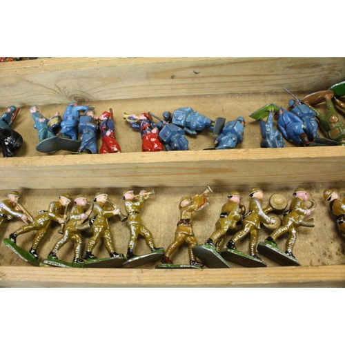 448A - Collection of over 170 mid 20th C play worn metal figures, to include Britains and Johillco, compris... 