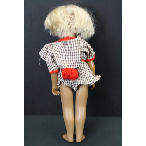 486 - Original Sasha blonde hair doll with original outfit, no shoes, cut haior, gd overall