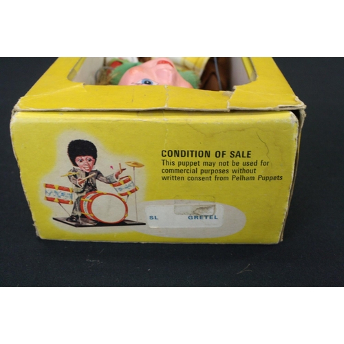 487 - Two Boxed Pelham Puppets to include Gretel and Pirate (strings gd, Pirate gd, Gretel has surface mar... 