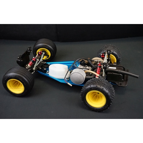 395 - Schumacher 1/10 R/C Storm Nitro 10 radio control car with unpainted related shell