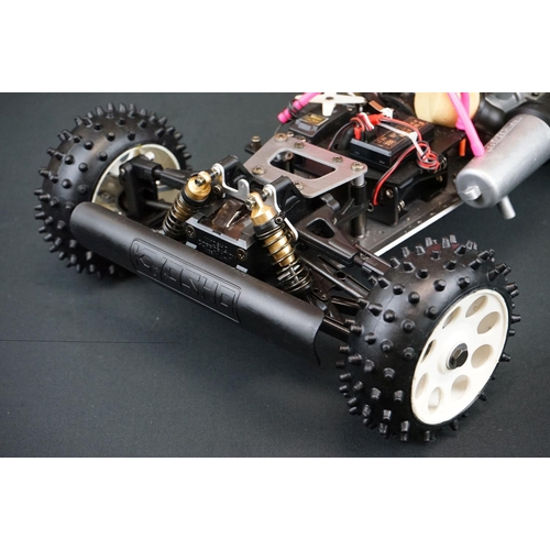 402 - Boxed Kyosho 1:8 Burns DX 4WD Radio Controlled .21 Engine Powered Racing Buggy