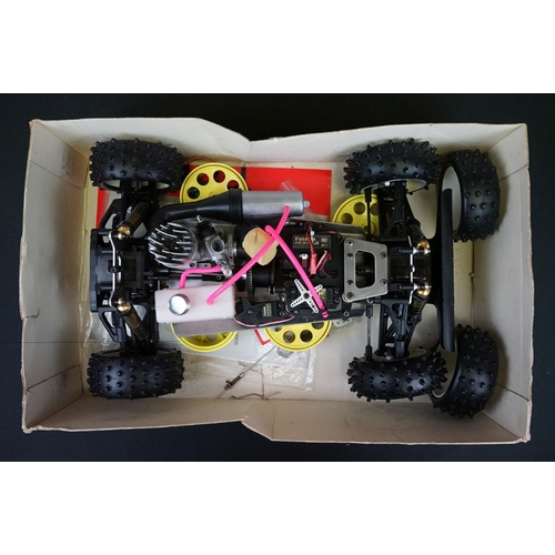 402 - Boxed Kyosho 1:8 Burns DX 4WD Radio Controlled .21 Engine Powered Racing Buggy