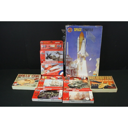 383 - Seven boxed Airfix plastic model kits, all sealed, to include 1:144 Space Shuttle, 4 x Starter Sets,... 