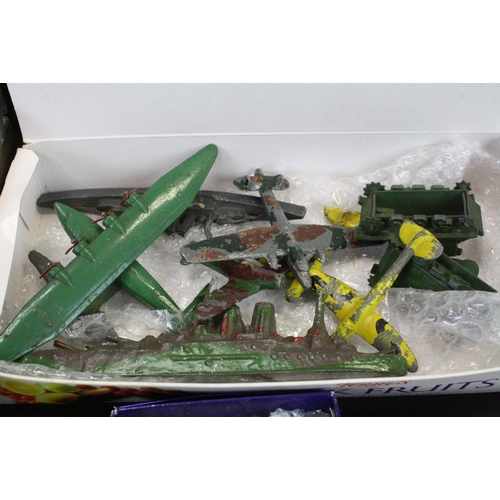 450 - Collection of around 150 play worn mostly military metal figures and diecast vehicles, to include 19... 