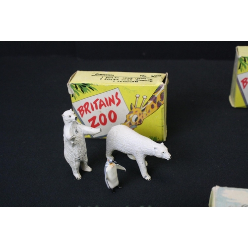 453 - Seven Boxed Britains Zoo metal animal figure sets to include 9001 (1 baby elephant, 1 Indian elephan... 