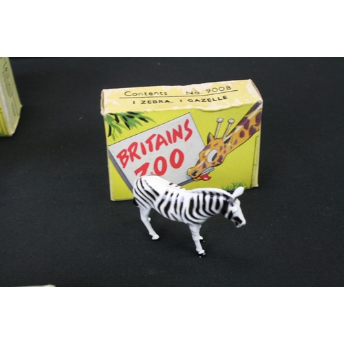 453 - Seven Boxed Britains Zoo metal animal figure sets to include 9001 (1 baby elephant, 1 Indian elephan... 