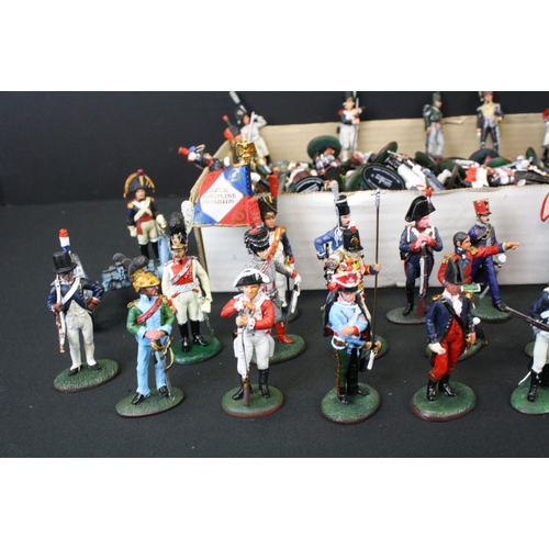 461 - Over 75 Del Prado Napoleonic Era metal figures, featuring 2 x artillery guns (Light Six-Pounder and ... 