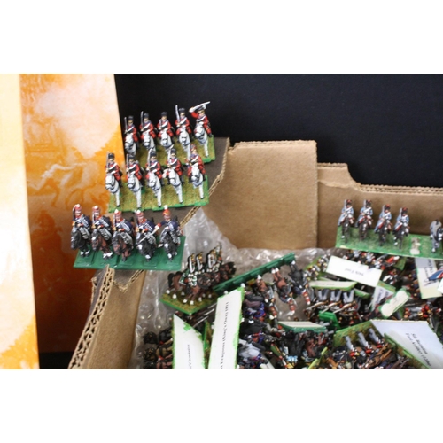 464 - Collection of Napoleonic painted metal and plastic soldier figures, mostly mounted, featuring the 1s... 