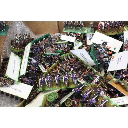 464 - Collection of Napoleonic painted metal and plastic soldier figures, mostly mounted, featuring the 1s... 