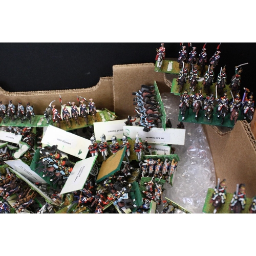 464 - Collection of Napoleonic painted metal and plastic soldier figures, mostly mounted, featuring the 1s... 