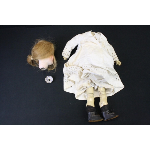 467 - German bisque headed jointed doll stamped ' Armad Marseille ', the rear of the head stamped A 8 M, o... 