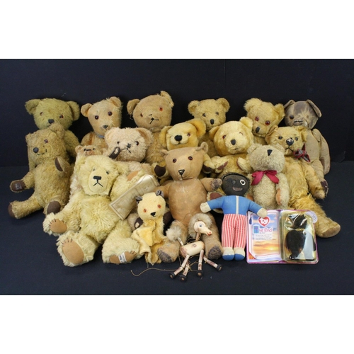 471 - Fifteen Teddy Bears including Dean's Golden Mohair Bear. Limited Edition Lexie Haworth ' Edward Bear... 