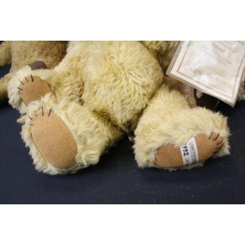 471 - Fifteen Teddy Bears including Dean's Golden Mohair Bear. Limited Edition Lexie Haworth ' Edward Bear... 