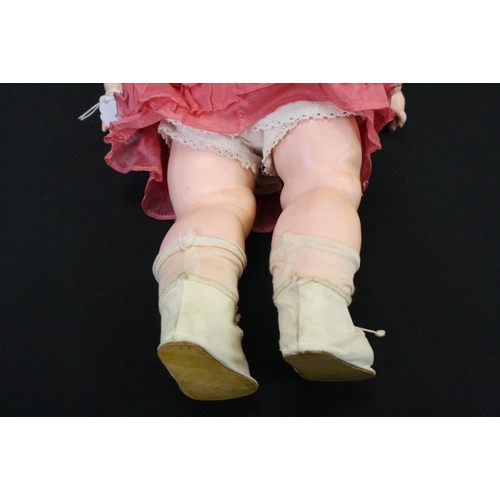 474 - Porzellanfabrik Burggrub Princess Elizabeth bisque socket head doll with original clothing and neckl... 