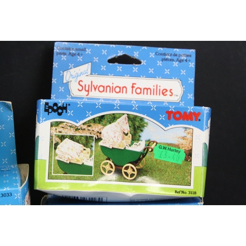 478 - 20 Boxed Tomy Sylvanian Families sets & accessories to include Glass Fronted Bookcase 3296, Baden & ... 