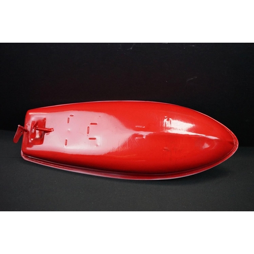 433 - Three boxed Sutcliffe metal boats to include Jupiter in red & white, Merlin electric Speed Boat in r... 