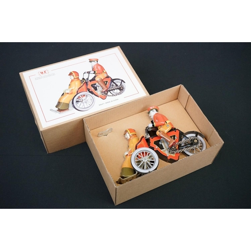 441 - Three boxed Jaya tinplate models, to include ref. 978 Moto Tuf Tuf 1936, ref. 102-103-104, trio of f... 