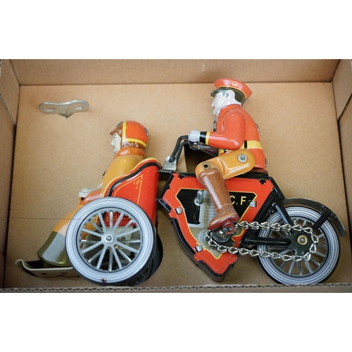 441 - Three boxed Jaya tinplate models, to include ref. 978 Moto Tuf Tuf 1936, ref. 102-103-104, trio of f... 