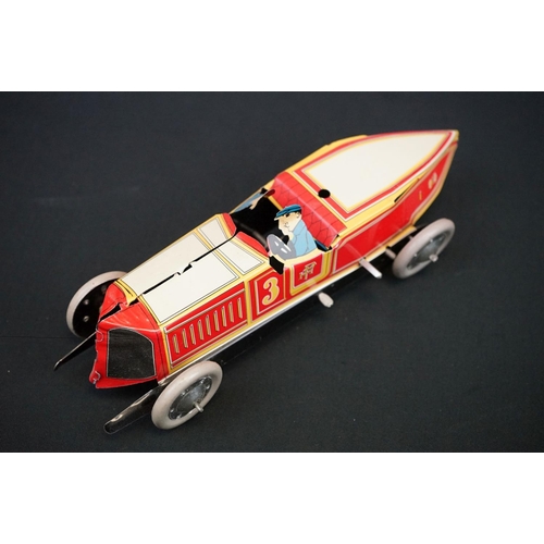 441 - Three boxed Jaya tinplate models, to include ref. 978 Moto Tuf Tuf 1936, ref. 102-103-104, trio of f... 