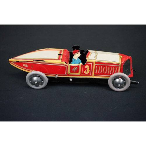 441 - Three boxed Jaya tinplate models, to include ref. 978 Moto Tuf Tuf 1936, ref. 102-103-104, trio of f... 