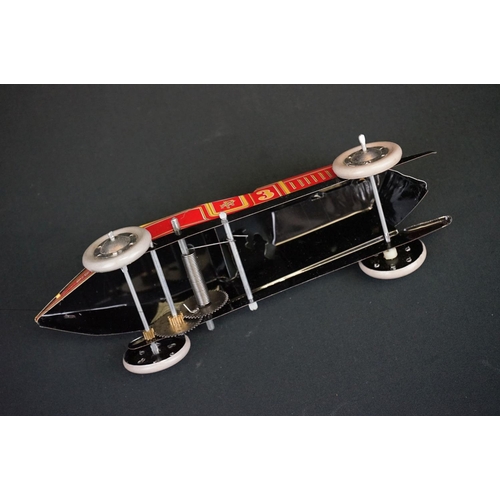 441 - Three boxed Jaya tinplate models, to include ref. 978 Moto Tuf Tuf 1936, ref. 102-103-104, trio of f... 