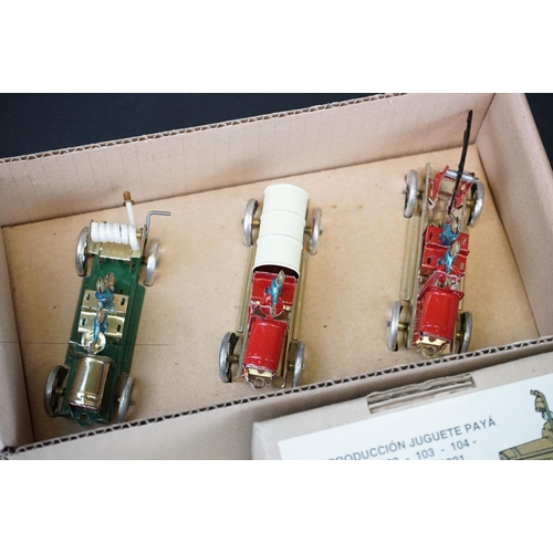 441 - Three boxed Jaya tinplate models, to include ref. 978 Moto Tuf Tuf 1936, ref. 102-103-104, trio of f... 