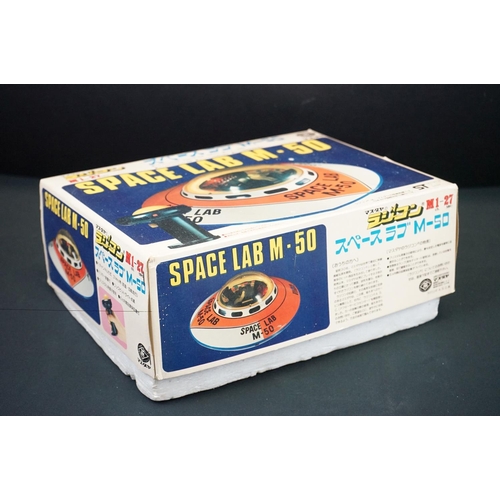 444 - Boxed TM Modern Toys (Japan) M1-27 Space Lab M-50 tin plate model plus an SH (Japan) United States S... 