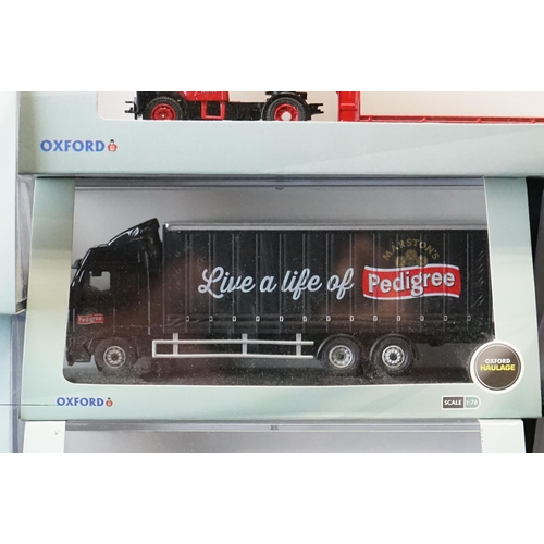 1199 - 38 Cased Oxford Diecast Haulage 1:76 models to include Oxford Haulage Company ltd edn examples, feat... 