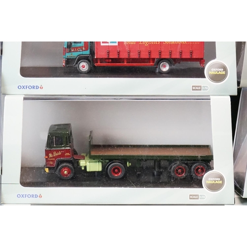 1199 - 38 Cased Oxford Diecast Haulage 1:76 models to include Oxford Haulage Company ltd edn examples, feat... 