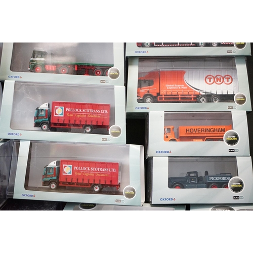 1199 - 38 Cased Oxford Diecast Haulage 1:76 models to include Oxford Haulage Company ltd edn examples, feat... 