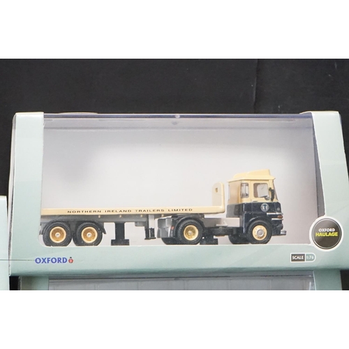 1199 - 38 Cased Oxford Diecast Haulage 1:76 models to include Oxford Haulage Company ltd edn examples, feat... 