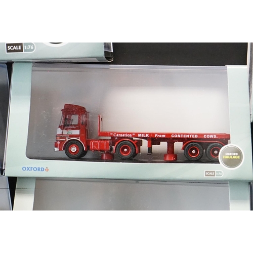 1199 - 38 Cased Oxford Diecast Haulage 1:76 models to include Oxford Haulage Company ltd edn examples, feat... 