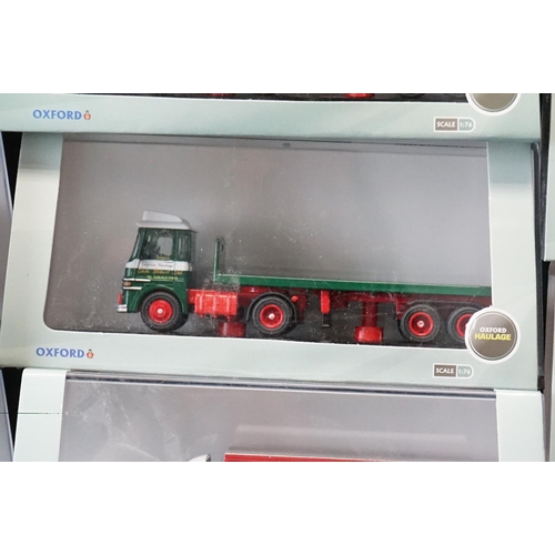 1199 - 38 Cased Oxford Diecast Haulage 1:76 models to include Oxford Haulage Company ltd edn examples, feat... 