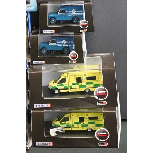 1202 - 23 Cased Oxford Diecast 1:76 scale models to include 8 x Oxford Emergency (76MA006, 76FT033, 76LAN18... 