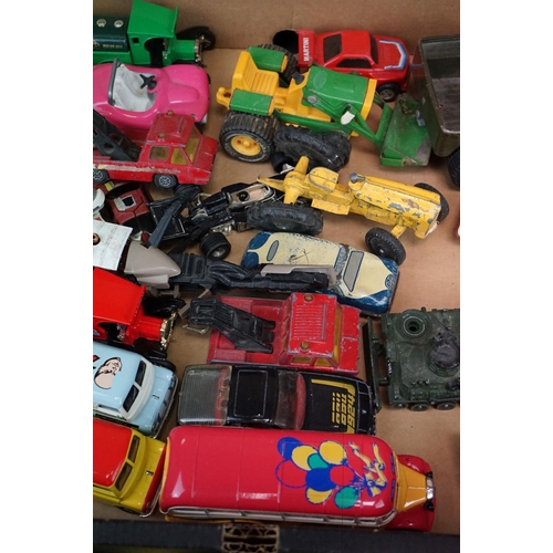 1207 - Quantity of play worn diecast models from the mid 20th C onwards to include Dinky, Matchbox, Corgi e... 