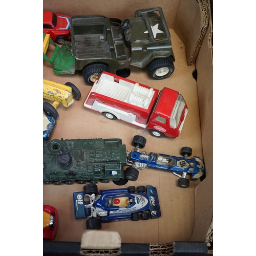 1207 - Quantity of play worn diecast models from the mid 20th C onwards to include Dinky, Matchbox, Corgi e... 