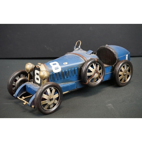 1220 - Seven assorted tinplate model vehicles, to include fire engine, steamroller, vintage racing cars, to... 