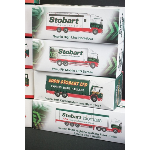 1227 - 12 Boxed Atlas Editions 1/72 Eddie Stobart diecast models to include Scania R420 (Kimberley Kate), K... 