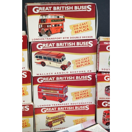 1229 - 10 Boxed Atlas Editions Great British Buses 1:76 diecast models to include Southdown Bristol Lodekka... 