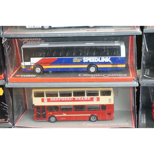 1251 - 28 Cased Corgi Original Omnibus 1:76 ltd edn diecast models, mostly sealed with COAs, to include 451... 