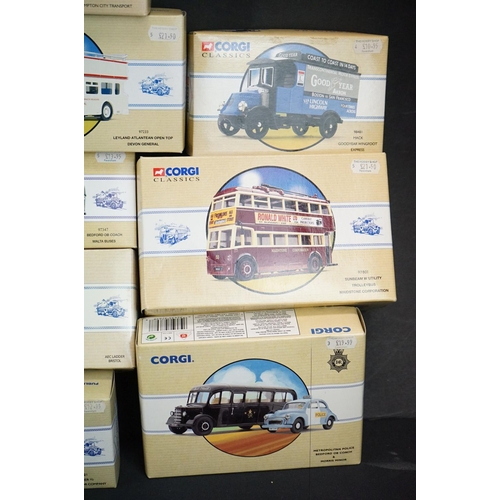 1254 - 22 Boxed Corgi Classics diecast models to include 11 x Public Transport from Corgi with COAs (97821,... 