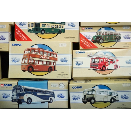 1254 - 22 Boxed Corgi Classics diecast models to include 11 x Public Transport from Corgi with COAs (97821,... 