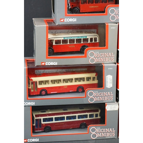 1256 - 16 Cased / boxed Corgi Original Omnibus diecast models, mostly ltd edn, to include 2 x Midland Red (... 