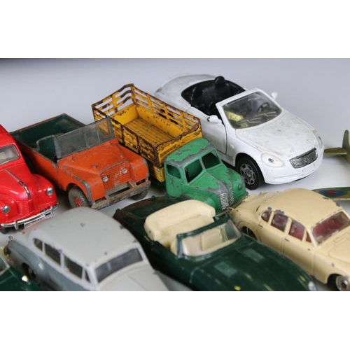 1379 - Over 30 play worn Mid 20th C onwards diecast models, mostly Dinky and Matchbox, to include military ... 