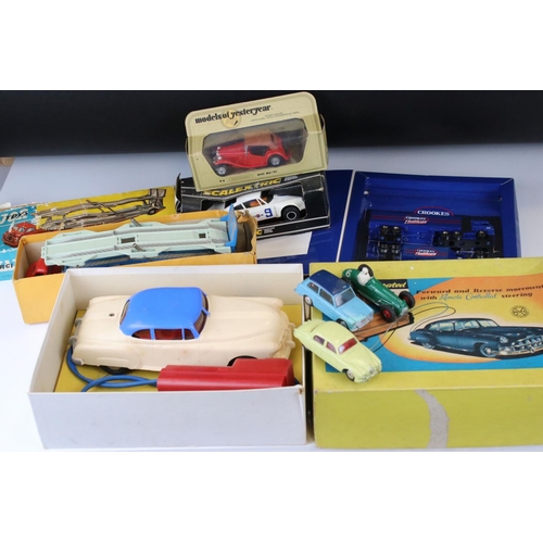 1385 - Boxed Marx Battery Operated Electric Car in white with blue roof and red controller plus a boxed Cor... 